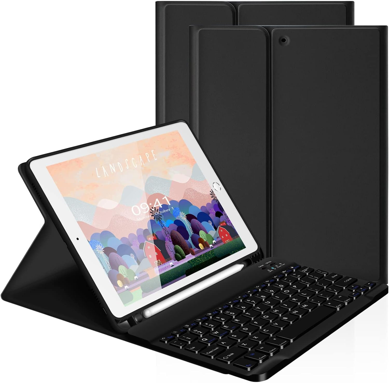 KOMI Keyboard Case for 10.2 inch iPad, Wireless Case with Keyboard with Pencil Holder for iPad 10.2&10.5 inch(9th 2021/8th 2020/7th Generation 2019, iPad Air 3 2019, iPad Pro 2017)