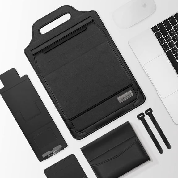 KOMI Laptop Case with Stand Compatible with 11.6-15.6 Inch MacBook Pro/Air Protective Bag Sleeve Cover for M3 M13 Computer Protective Sleeve Stand (Black, 13.3/14inch)