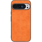 KOMI Leather Case for Google Pixel 9 Pro XL, Lightweight And Thin Phone Cover Shockproof Minimalist Protective Case, Orange