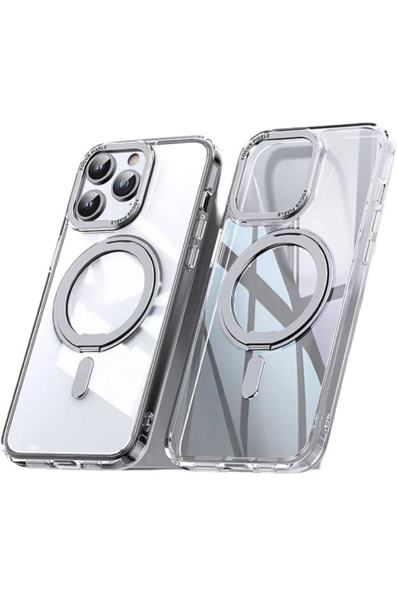 Magnetic Charging, Military Grade Comprehensive Anti Drop Protection, Metal Bracket Phone case, Suitable for iPhone 14/13/12/11 Series (Transparent, case of iphone13)