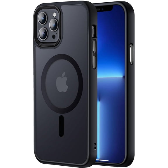 KOMI Magnetic Designed for iPhone 13 Pro Case, [Military Grade Drop Tested] [Compatible with MagSafe] Slim Protective Translucent Matte Case for iPhone 13 Pro Case Black
