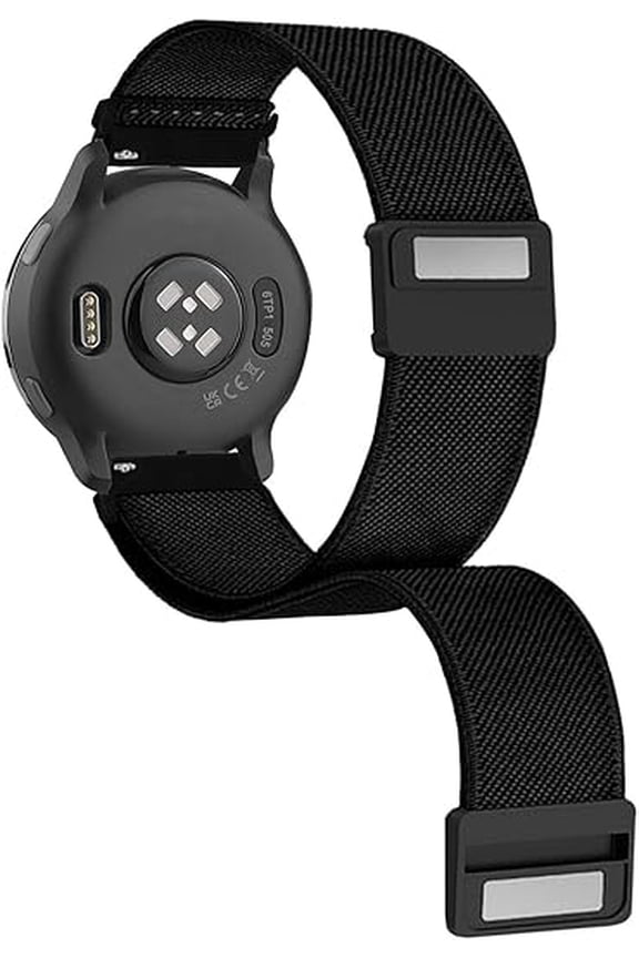 Magnetic Elastic Band for Samsung Galaxy Watch 7 6 5 4 FE 40m 44mm / Ultra 47mm / Watch6 Classic 43mm 47mm / 5 Pro 45mm / 4 Classic 42mm 46mm, 20mm Stretchy Nylon Strap for Men Women, Black