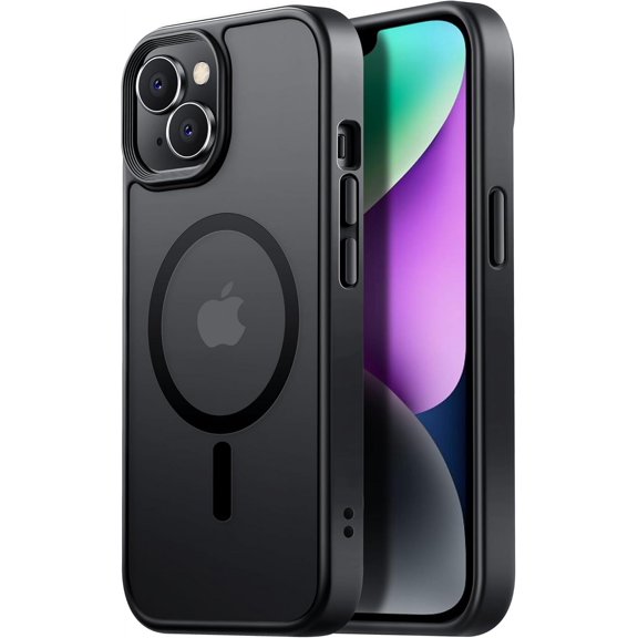 KOMI Magnetic Guardian Designed for iPhone 14 Case & iPhone 13 Case [10FT-Grade Drop Tested & Compatible with MagSafe] Slim Translucent Matte Case for iPhone 13/14 Phone Case (6.1"), Black