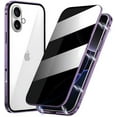 thumbnail image 1 of KOMI Magnetic Privacy Case for iPhone 16 Pro, Anti peep Magnetic Adsorption Double Side Tempered Glass Full Body Case Privacy Screen Protector Metal Titanium Frame Clear Back Phone Case Cover Purple, 1 of 7