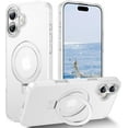 thumbnail image 1 of KOMI Magnetic for iPhone 16 Plus Case with Invisible Stand, [10 FT Drop Protection] [Velvety Touch] Slim Translucent Matte Back Shockproof Phone Case for iPhone 16 Plus 6.7'', White, 1 of 7