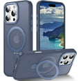 thumbnail image 1 of KOMI Magnetic for iPhone 16 Pro Max Case with Invisible Stand, [10 FT Drop Protection] [Velvety Touch] Slim Translucent Matte Back Shockproof Phone Case for iPhone 16 Pro Max 6.9'', Sierra Blue, 1 of 7