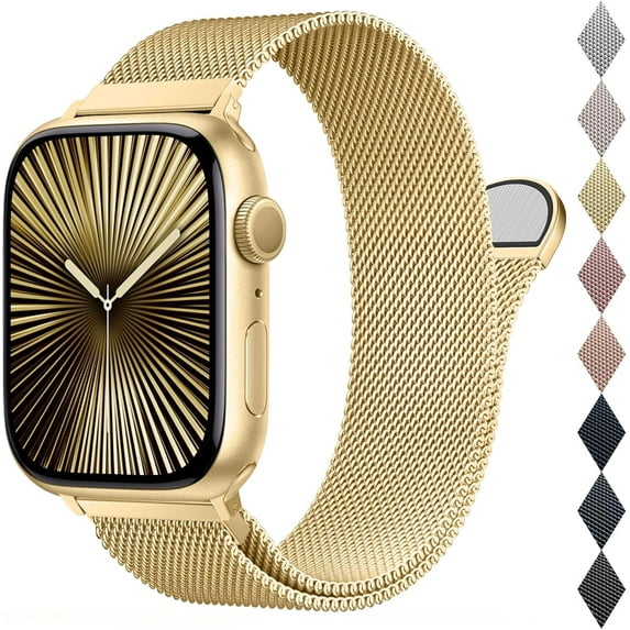 KOMI Metal Band Compatible with Apple Watch Band 40mm 38mm 41mm 45mm 44mm 42mm 49mm for Women Men, Stainless Steel Milanese Mesh Loop Magnetic Wristbands for iWatch Series 9 8 7 6 5 4 3 2 1 SE Ultra