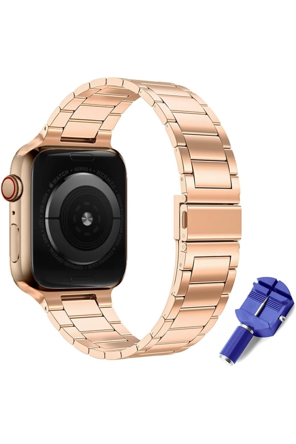 Metal Strap Compatible with Apple Watch Strap, 38mm 40mm 41mm Stainless Steel Replacement Band Bracelet Compatible with iWatch Series Ultra/8/7/6/SE/5/4/3/2/1 Strap