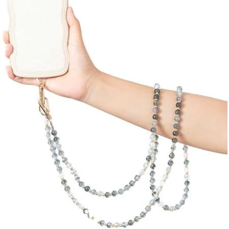 KOMI Phone Crossbody Lanyard, 120cm Acrylic Beads Phone Strap with Tether Tab,Universal Cell Phone Chain for Most Phones Bag Purse