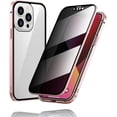 thumbnail image 1 of KOMI Phone Privacy Case with Privacy Screen Protector, 360 Degree Front and Back Magnetic Privacy Tempered Glass Cover for iPhone 16/15/14/13 Pro Max (Pink, 13), 1 of 8