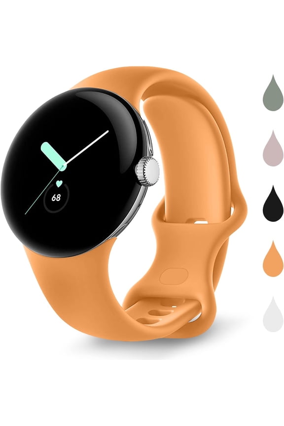 Pixel Watch Bands Compatible for Google Pixel Watch Band/Pixel Watch 2 Band,Soft Silicone Wrist Strap Women's Men's Waterproof Sport Strap Compatible for Google Pixel Watch 2/1 Strap
