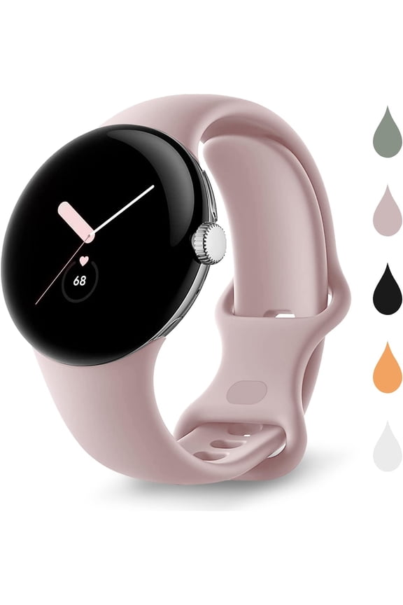 Pixel Watch Bands Compatible for Google Pixel Watch Band/Pixel Watch 2 Band,Soft Silicone Wrist Strap Women's Men's Waterproof Sport Strap Compatible for Google Pixel Watch 2/1 Strap