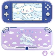 KOMI Protective Case Design for Switch Lite, TPU Cover Case Cute Rabbit Animal Pattern Shock-Absorption Design Hard Cover with 2 pcs Thumb Grips - Purple Rabbit