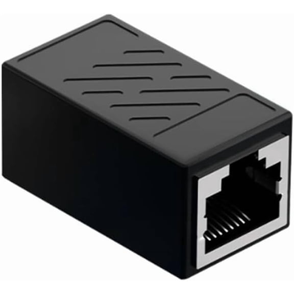 KOMI RJ45 Ethernet Splitter Adapter,Ethernet Cable Splitter,Through Head/Tee Head/One to Two Extension/Tee-head Connection Network Splitter Adapter (Through Head Black)