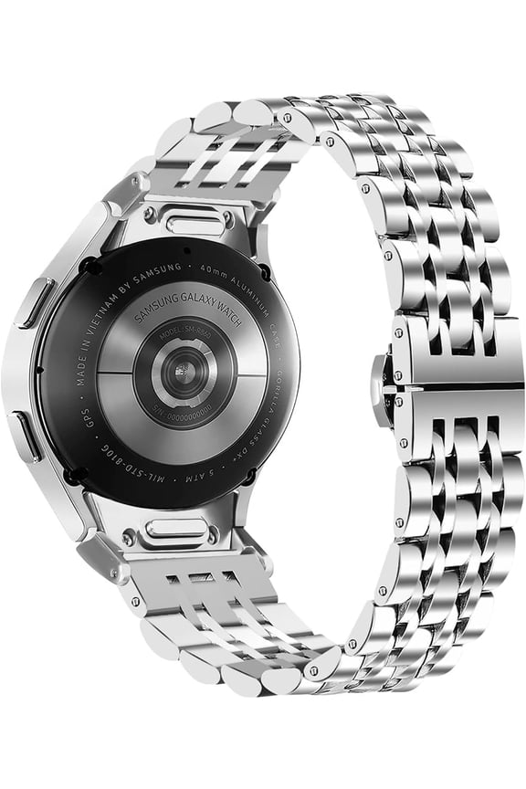 Replacement Metal Strap Bands for Samsung Galaxy Watch 6 Classic 43mm 47mm/Watch Pro 5 45mm/Watch 4 Classic 42mm 46mm Stainless Steel Business Watch Band for Galaxy Watch 6/5/4 44mm 40mm men