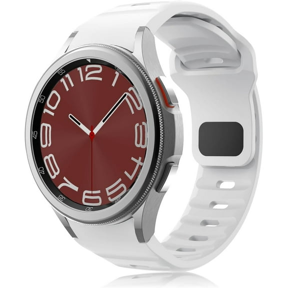 KOMI Rugged No Gap Band for Samsung Galaxy Watch Band 7 FE 6 5 4 44mm 40mm/Galaxy Watch 6 Classic Bands 47mm 43mm/Watch 5 Pro 45mm/Watch 4 Classic 46mm 42mm, Silicone Wristband Sport Strap Men Women