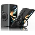 thumbnail image 1 of KOMI Rugged Phone Case for Samsung Z Fold 4 Case with Ring Magnetic Fits Wireless Charger, 2 in 1 Soft TPU and Hard PC Cover Samsung Galaxy Z Fold 4 Case Shockproof Blue (Black), 1 of 8