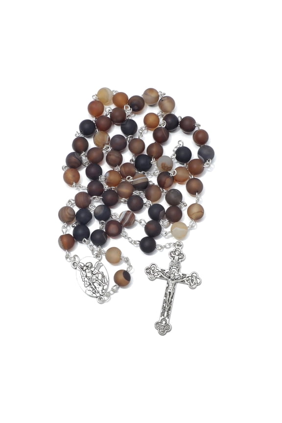 Saint Michael the Archangel Rosary for Women 8mm Stone Beads Rosary Necklace Catholic Holy Rosary