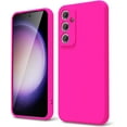 thumbnail image 1 of KOMI for Samsung Galaxy S23 FE Phone Case Liquid Silicone, Fluorescent Bright Solid Color, Cute Thin Slim Soft Rubber TPU Plain Smooth Gel Matte Protective Cover for Women Girl, Fuchsia Hot Pink, 1 of 7