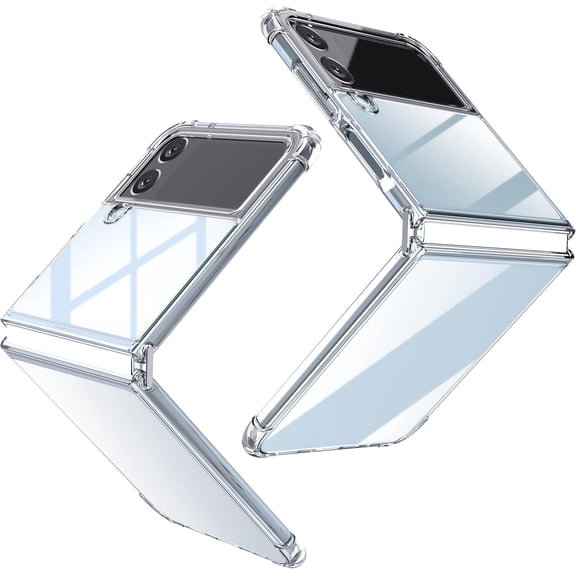 KOMI for Samsung Galaxy Z Flip 4 5G Case,Ultra-Thin Transparent Hard PC Cover,Reinforced Corner Bumper Shockproof Phone Case for Galaxy Z Flip 4, Metal Connector Folding Convenient, Clear