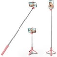 thumbnail image 1 of KOMI Selfie Stick, 40 inch Extendable and Portable Stable Selfie Stick Tripod with Wireless Remote Shutter Compatible with All Cellphones for Selfies, Live Streaming, Video Recording, Pink, 1 of 9