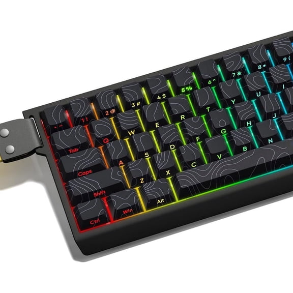 KOMI Shine Through Key Cap,Side Print keycap,132Keys keycaps,DYE-Sub Patterns,Cherry Profile | Double Shot |for Mechanical Keyboards(Dark Blue,only keycaps)