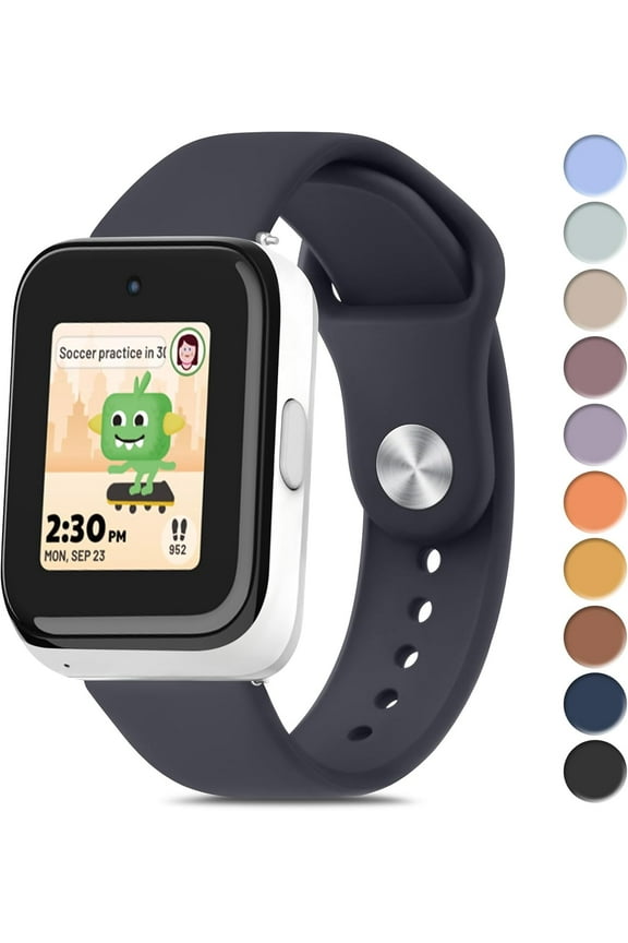 Silicone Band for T-Mobile SyncUP Kids Watch, Soft Waterproof SyncUP Kids Watch Band Sport Straps Replacement for Boys and Girls, Breathable & Washable Midnight