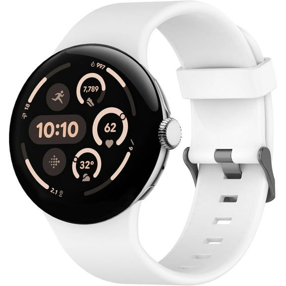 KOMI Silicone Band for Google Pixel Watch 3 45mm Bands - Sports Straps for Google Pixel Watch 3 45mm Bands Waterproof Durable White