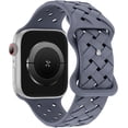 thumbnail image 1 of KOMI Silicone Braided Weave Bands Compatible with Apple Watch 38mm 40mm 41mm 42mm 44mm 45mm 49mm, Replacement Sport Breathable Strap for iWatch Series 9/8/7/6/5/4/3/2/1 Ultra/2 SE Women Men, Blue Gray, 1 of 7
