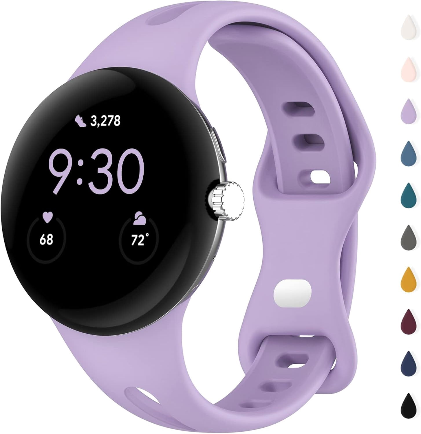 Women\'s Purple Skinny Charms X-Shaped Soft Slim Silicone Bands Compatible Watch Purple Strap|Purple Silicone Watch Bands -Clockworksynergy main image 3