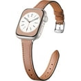 thumbnail image 1 of KOMI Slim Leather Band Compatible with Apple Watch Band 40mm 38mm 41mm 42mm 44mm 45mm 49mm Women, Top Grain Genuine Leather Strap Thin Watch Wristband for iWatch Series 9 8 7 6 5 4 3 2 1 SE Ultra 2, 1 of 6