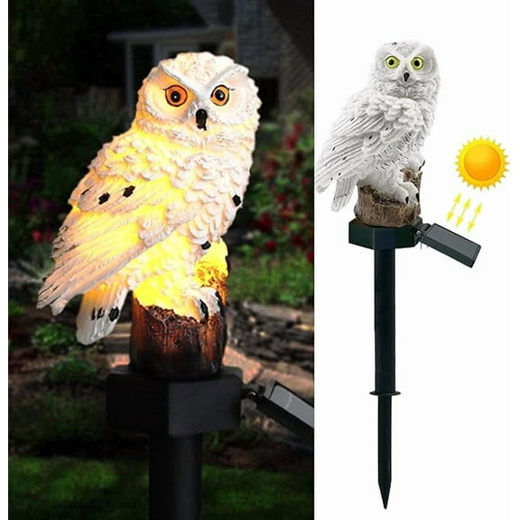 KOMI Solar Garden Light Outdoor, Owl Solar Garden Stake Light, Waterproof Warm White LED Light for Garden, Patio, Yard, Lawn, Walkway Decoration (Owl)