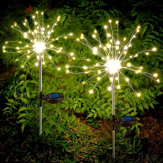 KOMI Solar Garden Lights 2 Pack,Fairy Firework Lights for Outdoor Yard Planter Pathway Patio Party Wedding Decorative,150 LEDs with 8 Lighting Modes