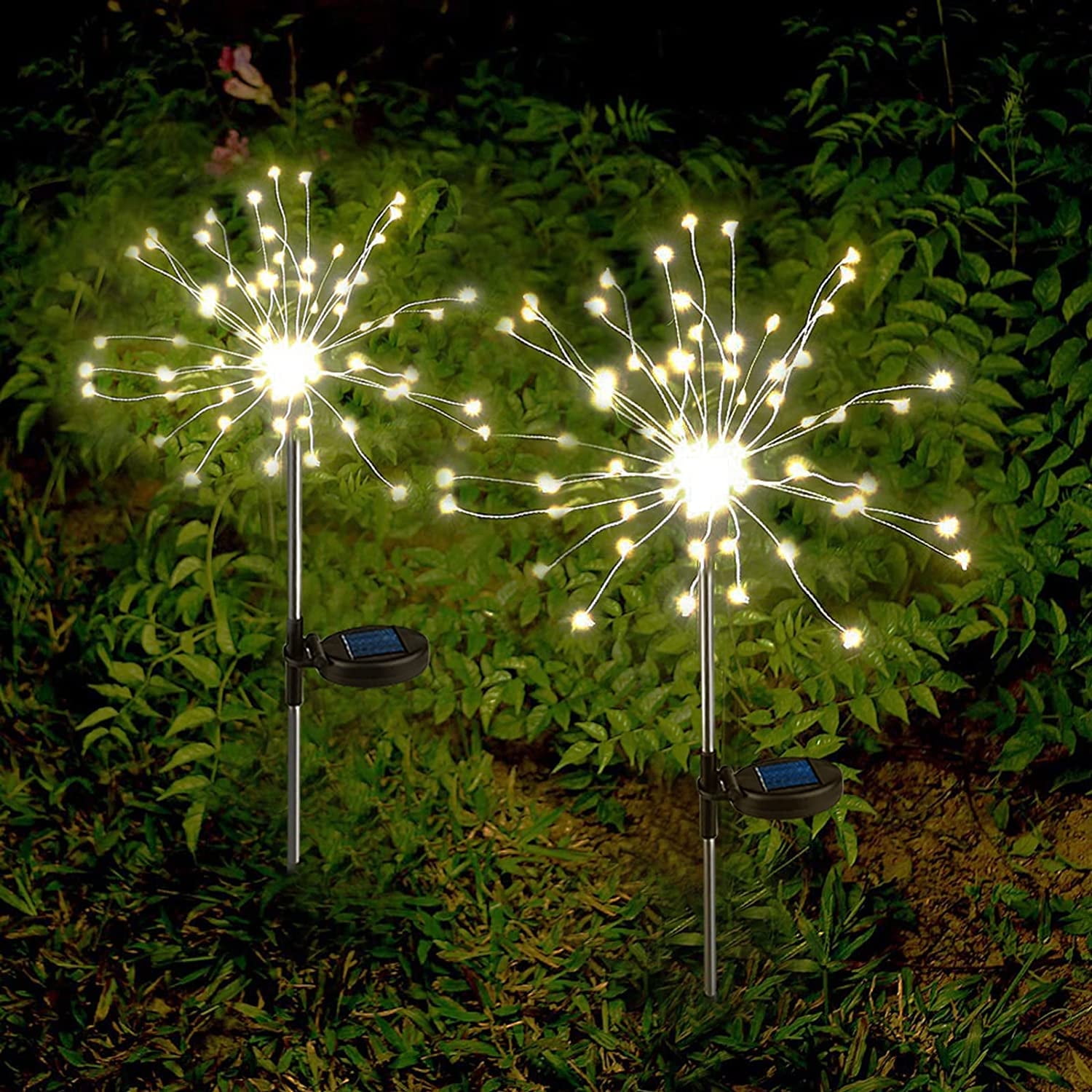 KOMI Solar Garden Lights Outdoor: Fairy Fireworks Waterproof Decorative Lights for Patio, Pathway, House