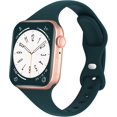 thumbnail image 1 of KOMI Sport Slim Silicone Bands Compatible for Apple Watch Band 38mm 42mm 40mm 44mm 41mm 45mm 49mm, Thin Soft Narrow Replacement Strap Wristband for iWatch Series 9/8/7/SE/6/5/4/3/2/1/Ultra Women Men, 1 of 7