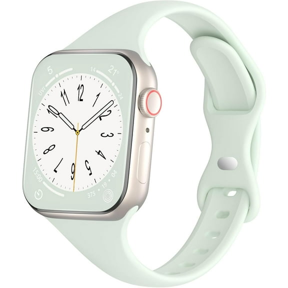KOMI Sport Slim Silicone Bands Compatible for Apple Watch Band 38mm 42mm 40mm 44mm 41mm 45mm 49mm, Thin Soft Narrow Replacement Strap Wristband for iWatch Series 9/8/7/SE/6/5/4/3/2/1/Ultra Women Men