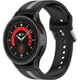 thumbnail image 1 of KOMI Sports Strap Compatible with Samsung Galaxy Watch 5 40mm 44mm/Galaxy Watch 5 Pro 45mm band, Adjustable Silicone Sport Watch Band Replacement WristBand for Galaxy Watch 4 Classic 42mm 46mm Black, 1 of 8