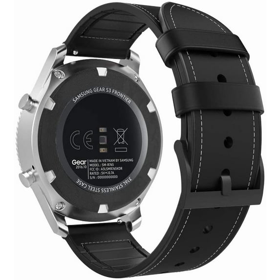 KOMI Strap Compatible with Gear S3/Gear S3 Classic/Galaxy Watch 46mm/Gear S3 Frontier/Gear 2 R380/Neo R381, Classic Genuine Leather Watch Band Strap for Gear S3