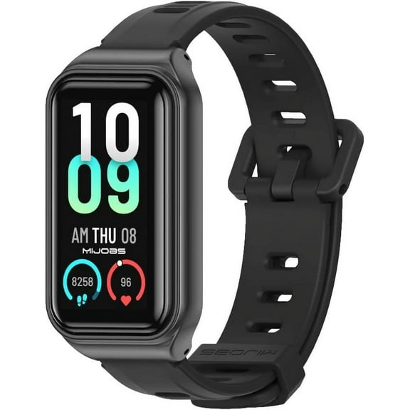 KOMI Strap for Amazfit Band 7 Silicone Replacement Strap Watch Wrist Band Smart Bracelet Accessories for Amazfit 7 Fit Band Black