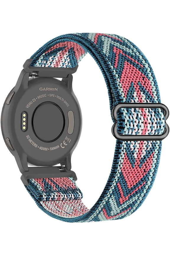 Stretchy Nylon Watch Bands, 18 mm, Compatible with Garmin Smartwatch, Green Arrow