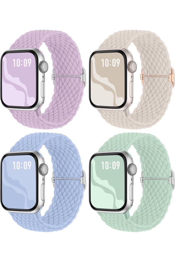 Stretchy Solo Loop Compatible for Apple Watch Band 38mm 40mm 41mm 42mm 44mm 45mm 49mm for Women Men, Nylon Elastic Straps Wristbands for iWatch Series 9 8 7 6 SE 5 4 3 2 1 Ultra Ultra 2