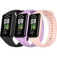 thumbnail image 1 of KOMI TPU Bands for Amazfit Band 7 Fitness & Health Tracker, 3 Pack Soft Breathable Wristband, Adjustable Replacement Sportt Strap for Women Men Balck/Violet/Sand Pink, 1 of 8