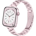 thumbnail image 1 of KOMI Thin Stainless Steel Bands Compatible with Apple Watch 38mm 40mm 41mm 42mm 44mm 45mm 46mm 49mm for Women, Metal Straps for iWatch Series 10 9 8 7 6 5 4 3 2 1 SE, 1 of 7