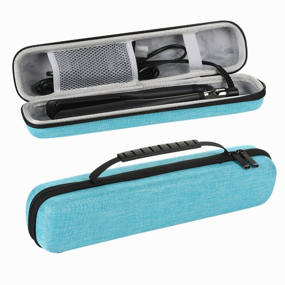KOMI Travel Case for Hair Straightening Irons Curling Iron Travel Straightener Case Hair Styler Flat Iron Storage Carrying Pouch Bag(Only Case, Lake Blue)