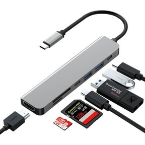 KOMI USB C Hub, 7 in 1 USB C Docking Station with 4K HDMI,100W PD, 3 5Gbps Data Ports(1 USB-C & 2 USB 3.0),TF/SD Card Reader, USB Hub for Laptop, MacBook Pro/Air/Mac/Dell/HP/ASUS/Acer/Steam Deck