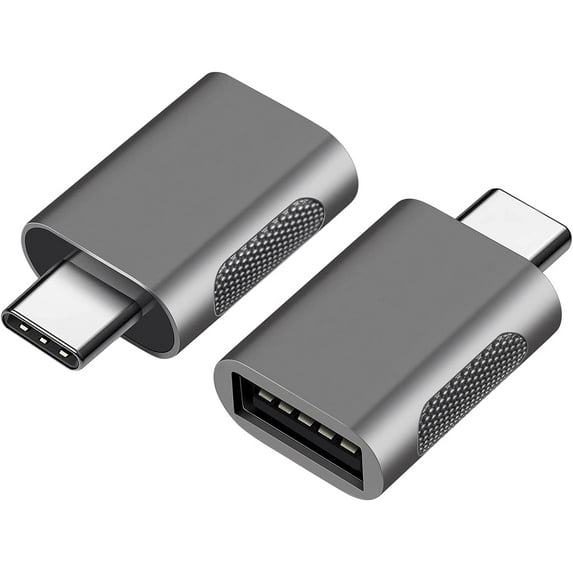 KOMI USB C to USB Adapter, 2 Pack USB C Male to USB 3.0 Female Adapter, Thunderbolt 3 to USB Female Adapter OTG Compatible with MacBook iPad Pro Galaxy and More Type C Devices, Grey