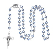 KOMI Virgin Mary Metal Beads Rosary Catholic for Women Heart-shaped Enamel Beads Christian Gifts