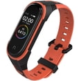 thumbnail image 1 of KOMI Watch Band Compatible with Xiaomi Mi Band 8 / Mi Band 7 6 5 / Mi Band 4 3, Replacement Silicone Strap for Mi Band 8 7 6 5 4 3 Smartwatch Women Men Black-Orange, 1 of 7
