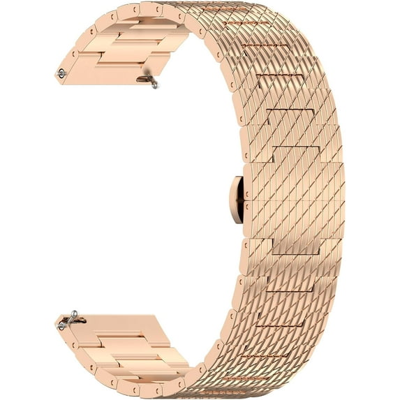KOMI Watch Band for IDW19 Smart Watch Bands Durable Stainless Steel Metal Wristband Compatible with MILOUZ, Amzhero, A-TGTGA, TOOBUR, TMHAI, Hoowel IDW19 Smart Watch Rose Gold