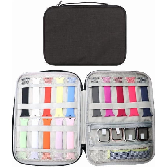 KOMI Watch Band Organizer - Watch Straps Holder Carrying Case Storage Bag Travel Pouch for Women Men Most Sizes of Watch Bands Accessories